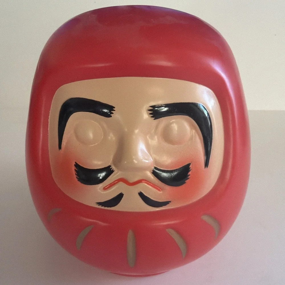 Vintage Japanese DARUMA Doll, Good Luck, Success, Longevity, Piggy Bank, Japan